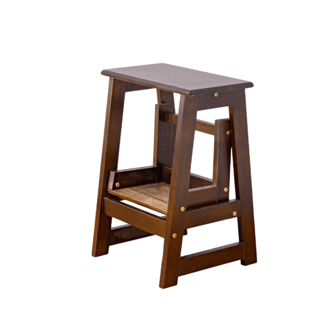 บันไดไม้ยางพารา 2 ขั้น ประกอบส่ง Evergreen Furniture SLST-55  40x43x55ซม. สีน้ำตาลเข้ม